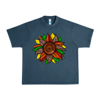 Midnight Navy juneteenth leopard sunflower Urban Heavy Tee - Zillion Design Studio