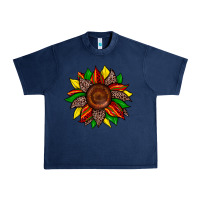 Navy juneteenth leopard sunflower Urban Heavy Tee - Zillion Design Studio