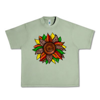 Oil Green juneteenth leopard sunflower Urban Heavy Tee - Zillion Design Studio