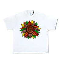 White juneteenth leopard sunflower Urban Heavy Tee - Zillion Design Studio