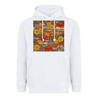 White pumpkin plaid sunflower seamless min Heavyweight Hoodie - AdoDesignShop