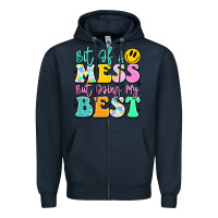 Navy bit of a mess but doing my best Zipper Hoodie - JahusDesignShop
