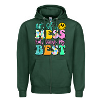 Sports Green bit of a mess but doing my best Zipper Hoodie - JahusDesignShop