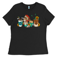 Black indian coffee cups Ladies Tee - AdoDesignShop