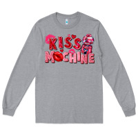 Heather Grey kiss machine Long Sleeve Tee - FaDigitalArtStudio