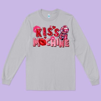 Kiss Machine Long Sleeve Tee Designed By Fadigitalartstudio