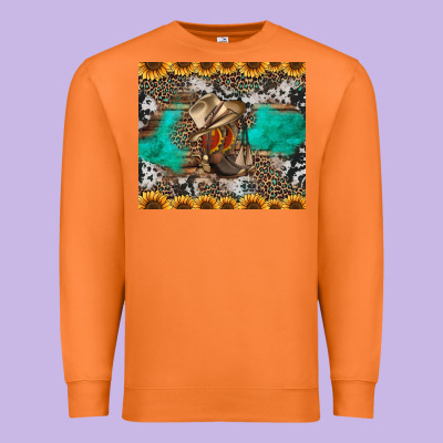Western Boots And Sunflowers Tumbler Premium Sweatshirt Designed By Jasminsmagicworld
