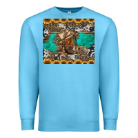 Ocean Blue western boots and sunflowers tumbler Premium Sweatshirt - Jasminsmagicworld