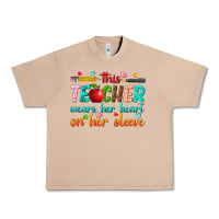 Burro this teacher wears her heart on her sleeve Urban Heavy Tee - texasbilliewilder
