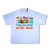Grape Ice this teacher wears her heart on her sleeve Urban Heavy Tee - texasbilliewilder
