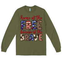 Army Green Home of the free because of the brave Long Sleeve Tee - Neo Western