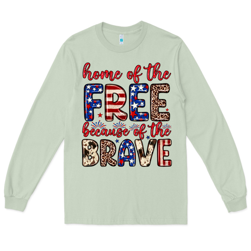 Home Of The Free Because Of The Brave Long Sleeve Tee by Neo Western | Teevron