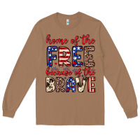 Toasted Coconut Home of the free because of the brave Long Sleeve Tee - Neo Western