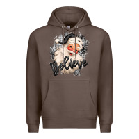 Coffee believe buffalo plaid white christmas santa claus Premium Hoodie - MaliasSmallBusiness