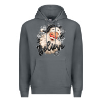 Rock believe buffalo plaid white christmas santa claus Premium Hoodie - MaliasSmallBusiness