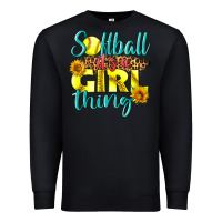 Black softball it's a girl thing Premium Sweatshirt - LillyAllenDesigns