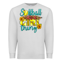 Dove Grey softball it's a girl thing Premium Sweatshirt - LillyAllenDesigns