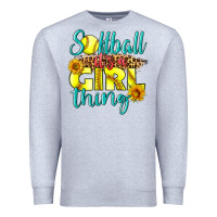 Heather Grey softball it's a girl thing Premium Sweatshirt - LillyAllenDesigns