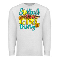 Oatmeal Heather softball it's a girl thing Premium Sweatshirt - LillyAllenDesigns