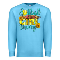 Ocean Blue softball it's a girl thing Premium Sweatshirt - LillyAllenDesigns