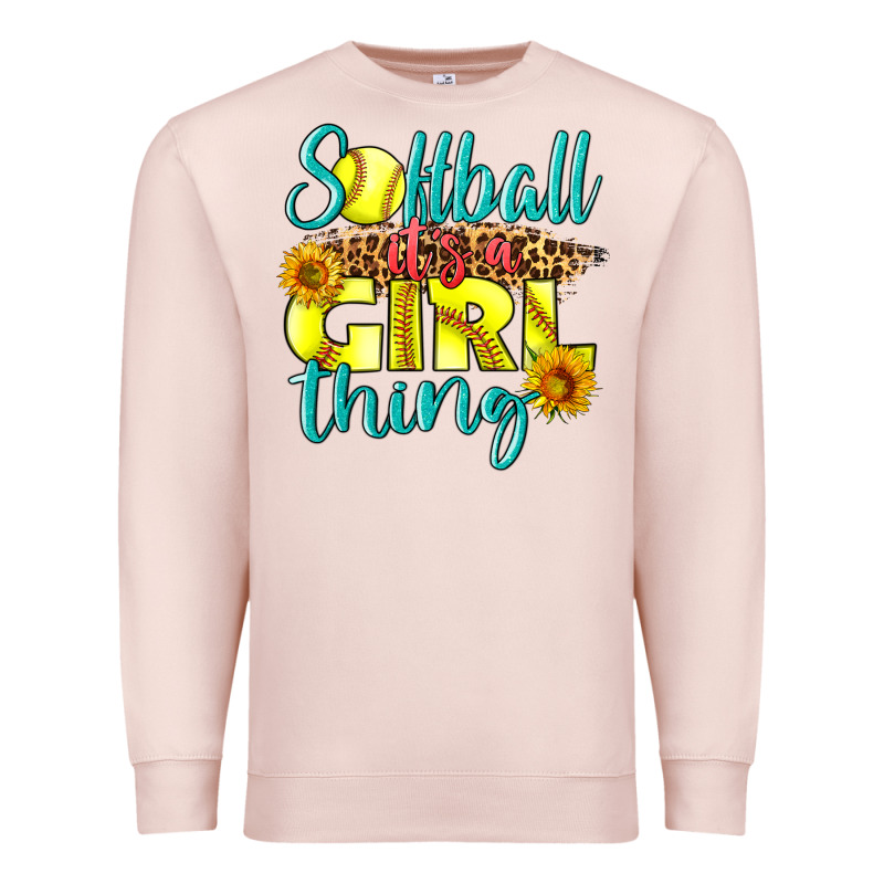 Softball It's A Girl Thing Premium Sweatshirt by LillyAllenDesigns | Teevron