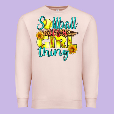 Softball It's A Girl Thing Premium Sweatshirt Designed By Lillyallendesigns