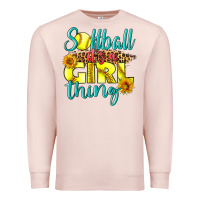 Pale Pink softball it's a girl thing Premium Sweatshirt - LillyAllenDesigns