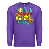 Purple softball it's a girl thing Premium Sweatshirt - LillyAllenDesigns