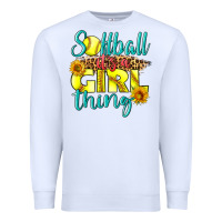 White softball it's a girl thing Premium Sweatshirt - LillyAllenDesigns
