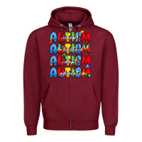 Burgundy autism accept understand adopt advocate Zipper Hoodie - JahusDesignShop