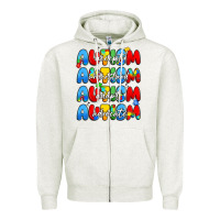 Oatmeal Heather autism accept understand adopt advocate Zipper Hoodie - JahusDesignShop