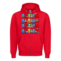 Red autism accept understand adopt advocate Zipper Hoodie - JahusDesignShop
