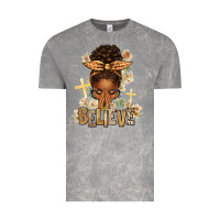 Believe Praying Afro Messy Bun Vintage Tee | Teevron