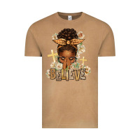 Vintage Camel believe praying afro messy bun Vintage Tee - texasbilliewilder