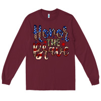Burgundy Honor the brave Long Sleeve Tee - Neo Western