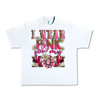 White i wear pink for my mom Urban Heavy Tee - BarkalooDesign