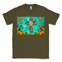 Army Green bull skull cross skinny metal can holder Classic Tee - HRA Design Shop