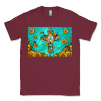 Burgundy bull skull cross skinny metal can holder Classic Tee - HRA Design Shop
