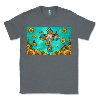Charcoal Heather bull skull cross skinny metal can holder Classic Tee - HRA Design Shop