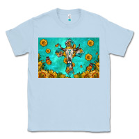 Dusty Blue bull skull cross skinny metal can holder Classic Tee - HRA Design Shop