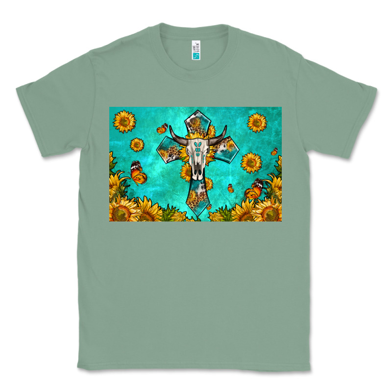 Bull Skull Cross Skinny Metal Can Holder Classic Tee by HRA Design Shop | Teevron
