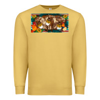 Antique Gold western cow cockerel chick  serape leopard sunflowers license plate te Premium Sweatshirt - BarkalooDesign