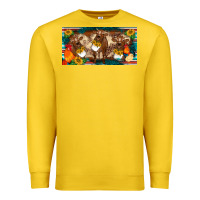 Lemon western cow cockerel chick  serape leopard sunflowers license plate te Premium Sweatshirt - BarkalooDesign