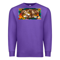Purple western cow cockerel chick  serape leopard sunflowers license plate te Premium Sweatshirt - BarkalooDesign