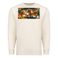 Sandshell western cow cockerel chick  serape leopard sunflowers license plate te Premium Sweatshirt - BarkalooDesign