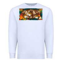 White western cow cockerel chick  serape leopard sunflowers license plate te Premium Sweatshirt - BarkalooDesign