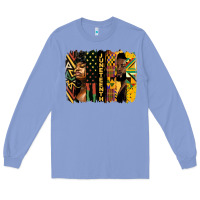 Colony Blue juneteenth brush stroke Long Sleeve Tee - HRA Design Shop