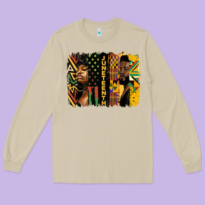 Juneteenth Brush Stroke Long Sleeve Tee Designed By Hra Design Shop