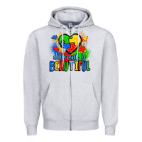 Heather Grey different is beautiful Zipper Hoodie - JahusDesignShop