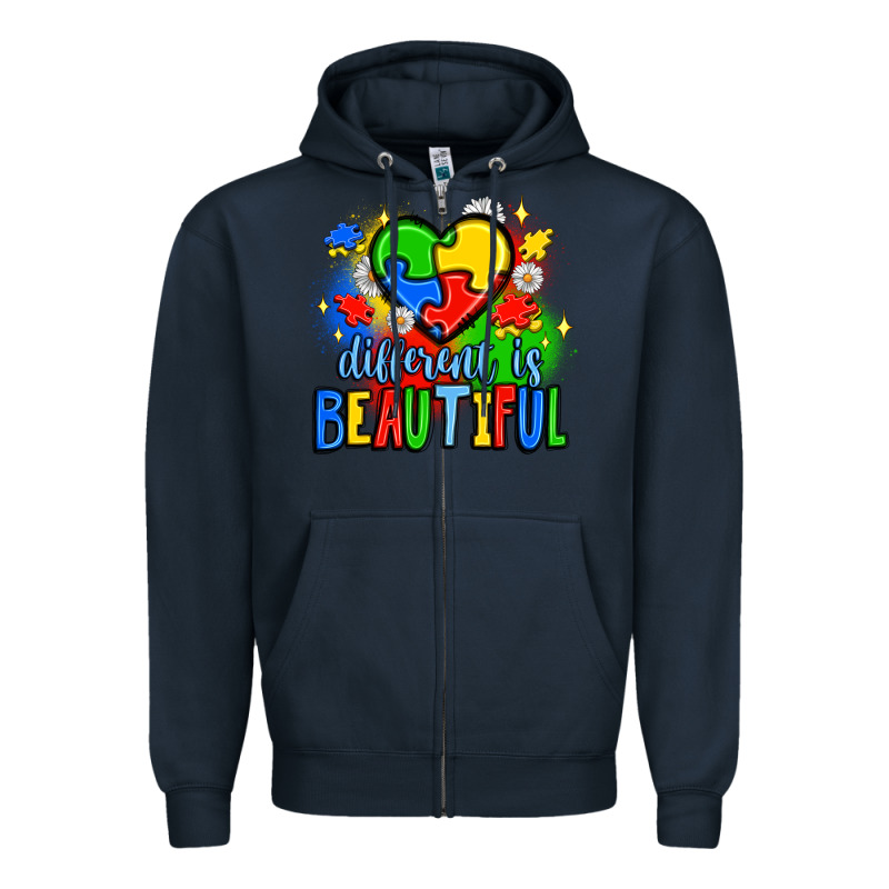Different Is Beautiful Zipper Hoodie by JahusDesignShop | Teevron